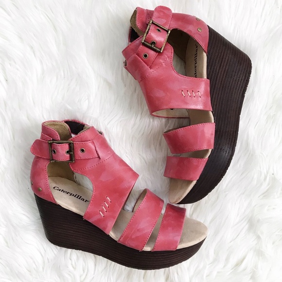 Caterpillar Shoes - Caterpillar : Destry Wedge Sandal Bloomer Rose 9